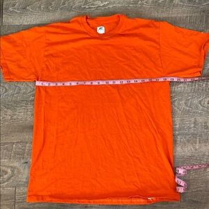 Russell Athletic Orange Crew Neck Short Sleeve Tee 100% cotton medium